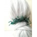 Украшение за коса - гребен с кристали Сваровски в тъмно зелено Emerald Rose by Rosie